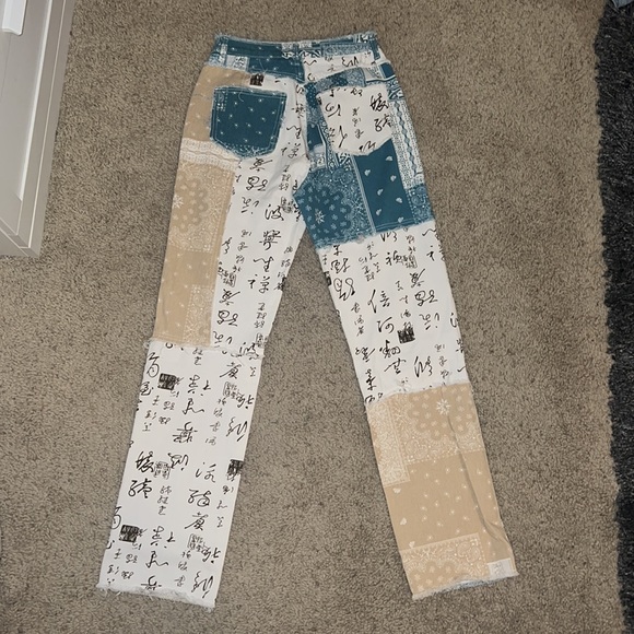 Colorful Patch-work Pants - Picture 2 of 2